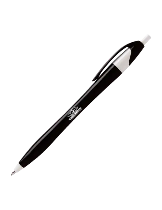 Novella Black/White Executive Pen - Blue Ink w/McPeek Racing Logo
