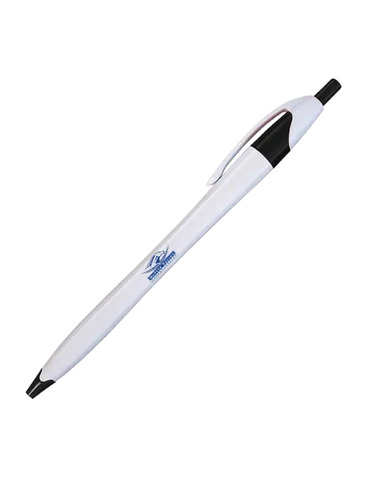 Novella White/Black Classic Pen - Blue Ink w/McPeek Racing Logo