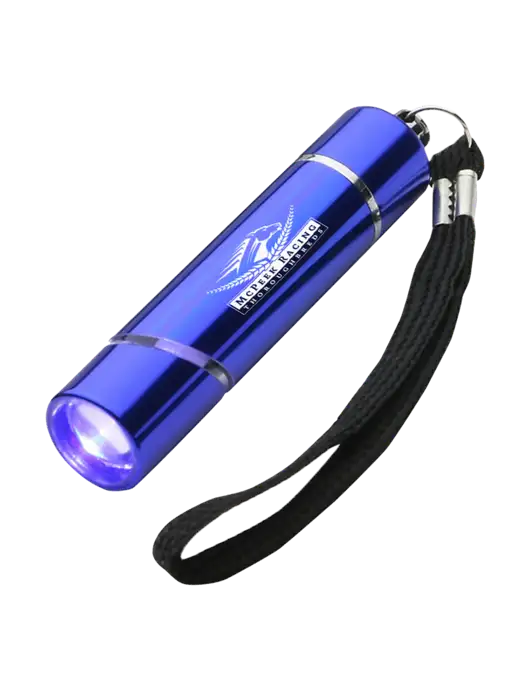 Blue Aluminum Scope LED Flashlight w/McPeek Racing Logo
