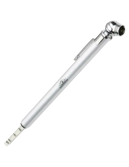 Quick View Silver Tire Gauge w/McPeek Racing Logo