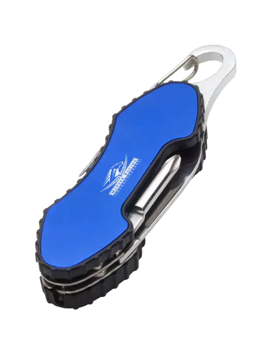 Blue 6 in 1 Tool with Carabiner w/McPeek Racing Logo