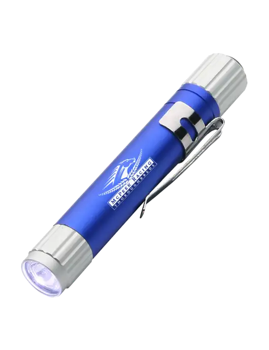 Blue Aluminum LED Penlight w/McPeek Racing Logo