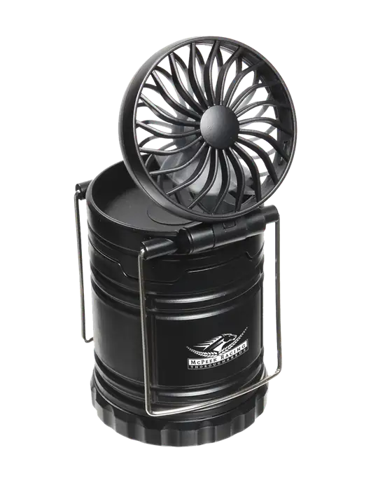 Black Retro Lantern with Fan w/McPeek Racing Logo