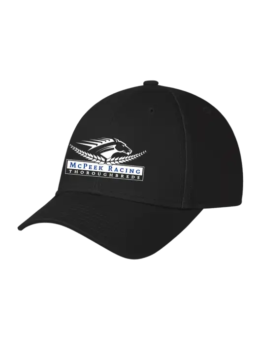 Black Structured Cap Hook & Loop w/McPeek Racing Logo
