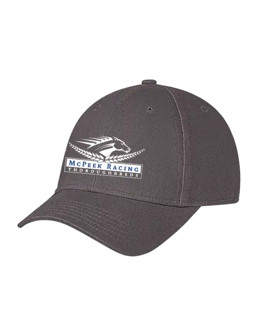 Medium Dark Grey Structured Soft Snap Closure Hook & Loop Cap w/McPeek Racing Logo
