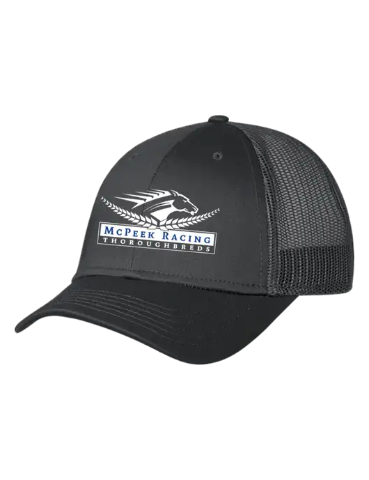 Charcoal Mesh Trucker Cap Snap Back w/McPeek Racing Logo
