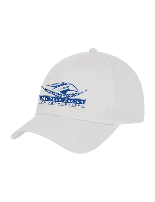 White Structured Cap Hook & Loop w/McPeek Racing Logo