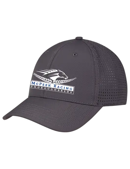 Charcoal Performance Stretchable Cap Hook & Loop w/McPeek Racing Logo