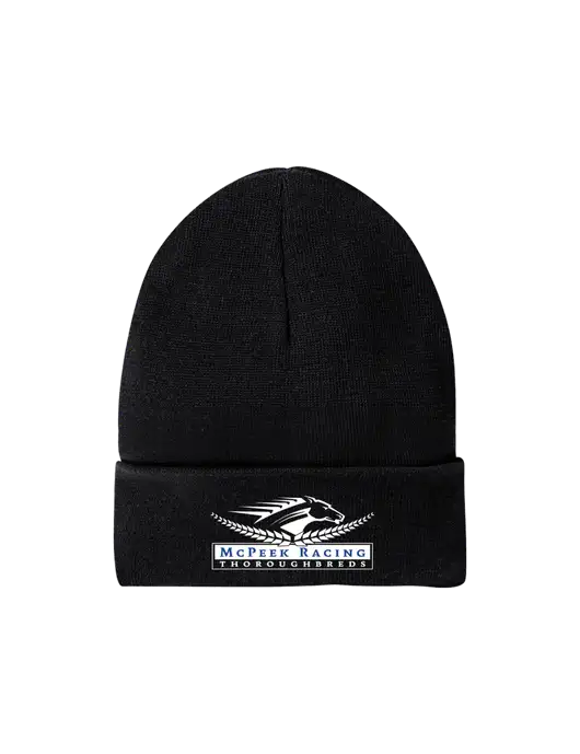 Recycled Black Beanie w/McPeek Racing Logo