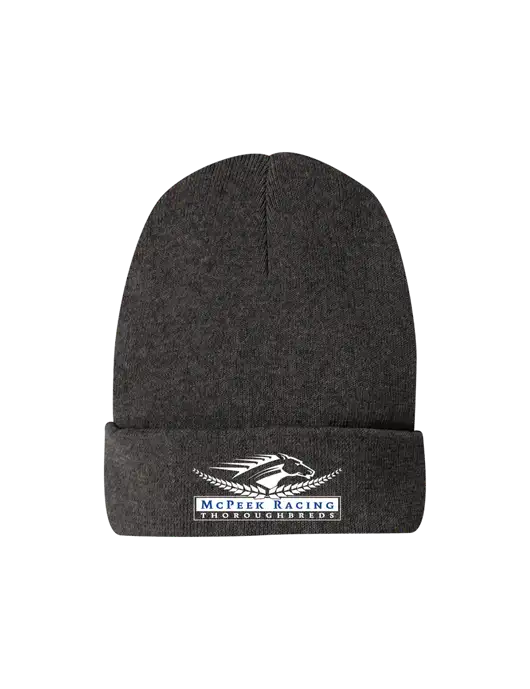 Recycled Charcoal Heather Beanie w/McPeek Racing Logo