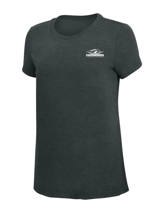 Womens Simply Soft Black Frost 4.5oz Poly/Combed Ring Spun Cotton T-Shirt w/McPeek Racing Logo