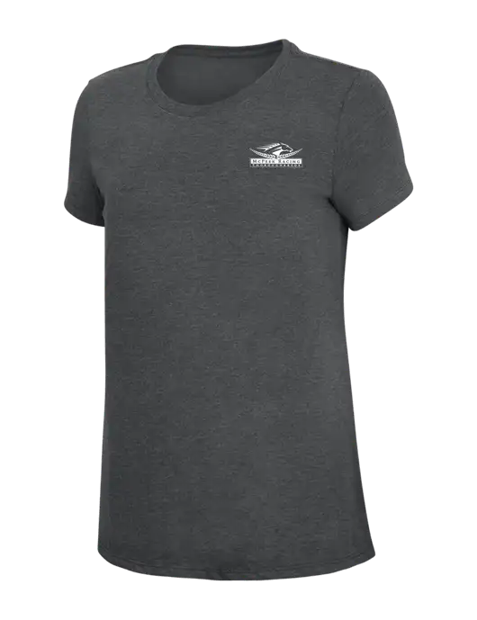 Womens Simply Soft Charcoal 4.5oz Poly/Combed Ring Spun Cotton T-Shirt w/McPeek Racing Logo