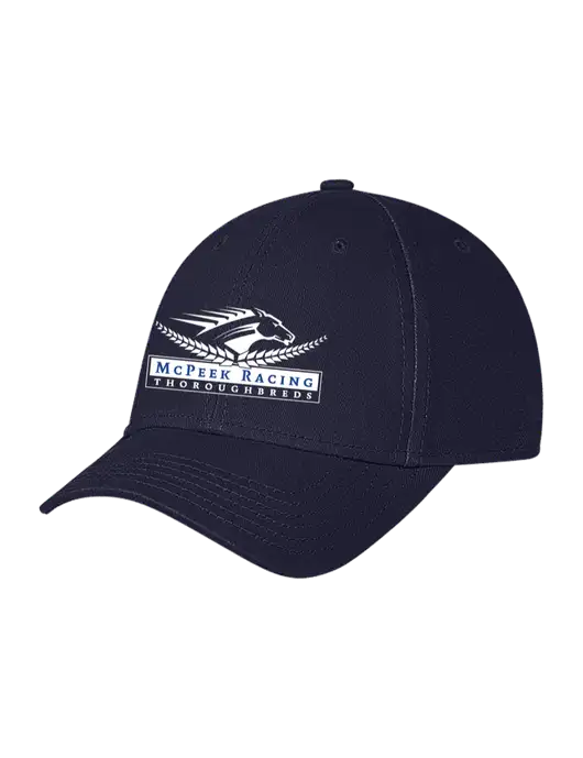 Navy Structured Soft Snap Closure Hook & Loop Cap w/McPeek Racing Logo