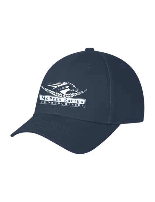 Navy Structured Cap Hook & Loop w/McPeek Racing Logo