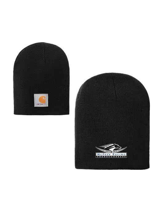 Carhartt Black Acrylic Knit Hat w/McPeek Racing Logo