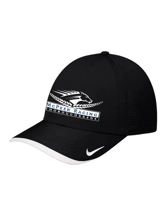 Nike Black/White Dri-FIT Perforated Performance Cap w/McPeek Racing Logo