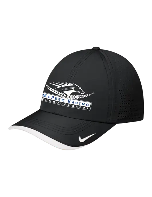 Nike Black/White Dri-FIT Perforated Performance Cap w/McPeek Racing Logo