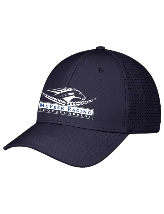 Navy Performance Stretchable Cap Hook & Loop w/McPeek Racing Logo