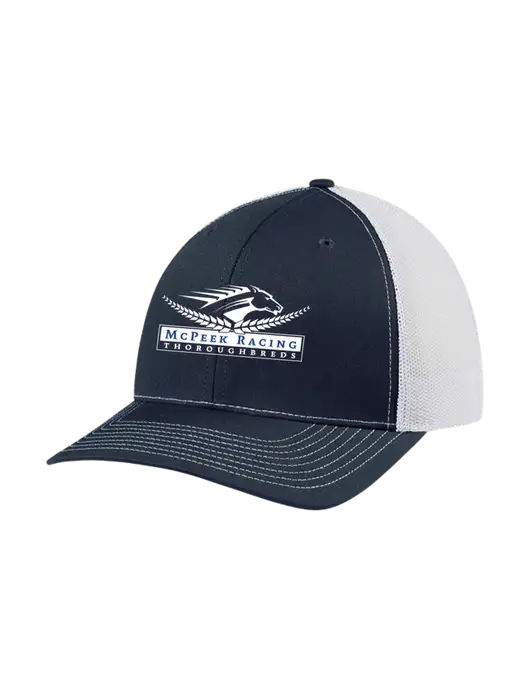 Richardson Adjustable Snapback Original 112 Trucker Cap Navy w/White Mesh w/McPeek Racing Logo