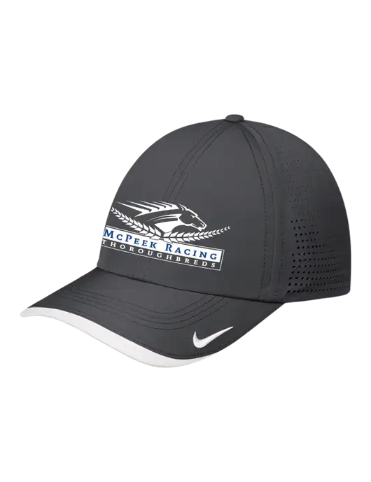 Nike Dark Grey/White Dri-FIT Perforated Performance Cap w/McPeek Racing Logo