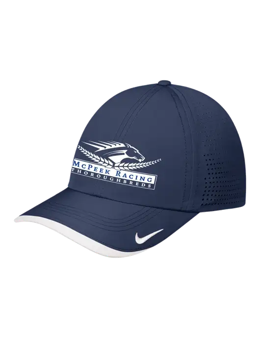 Nike Navy/White Dri-FIT Perforated Performance Cap w/McPeek Racing Logo