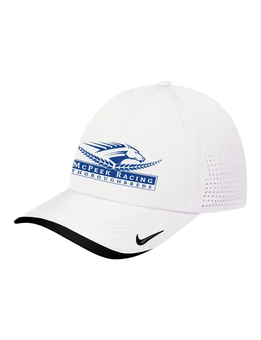 Nike White/Black Dri-FIT Perforated Performance Cap w/McPeek Racing Logo