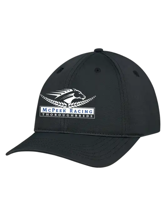 Black Nylon Twill Performance Cap w/McPeek Racing Logo
