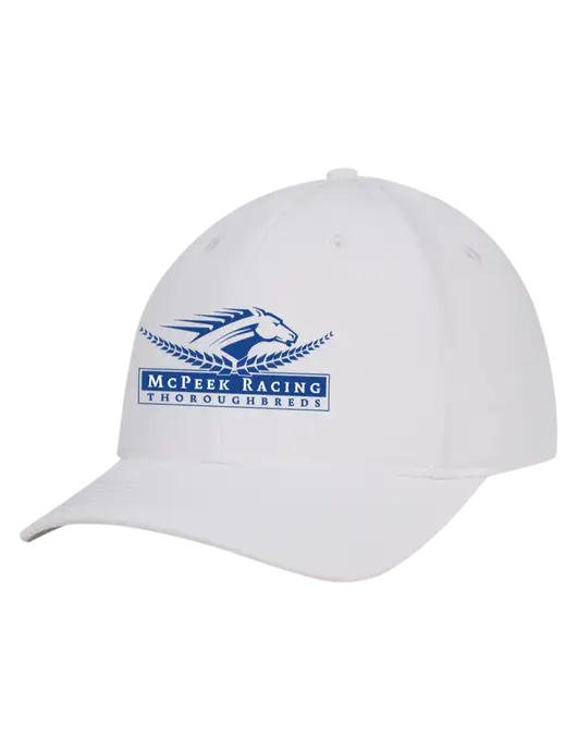 White Nylon Twill Performance Cap w/McPeek Racing Logo