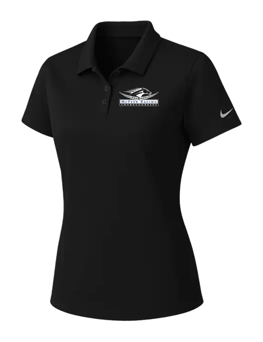 Nike Womens Black Dry Essential Solid Polo w/McPeek Racing Logo