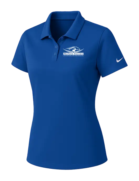 Nike Womens Dark Royal Dry Essential Solid Polo w/McPeek Racing Logo