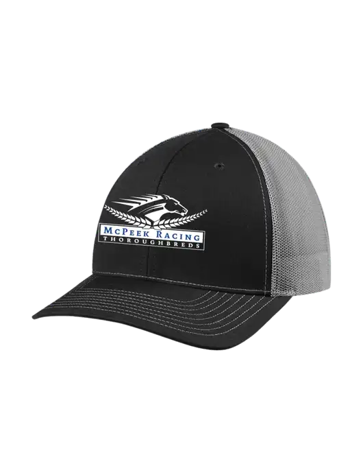 Richardson Adjustable Snapback Original 112 Trucker Cap Black w/Charcoal Mesh w/McPeek Racing Logo