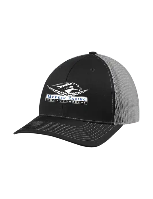 Richardson Adjustable Snapback Original 112 Trucker Cap Black w/Charcoal Mesh w/McPeek Racing Logo