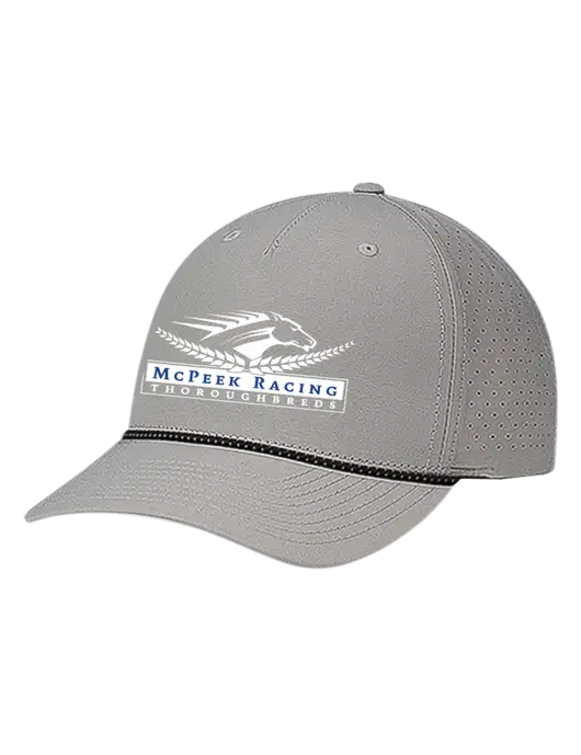 Richardson Laser Perf Performance Light Grey/Black-Grey Rope Cap w/McPeek Racing Logo