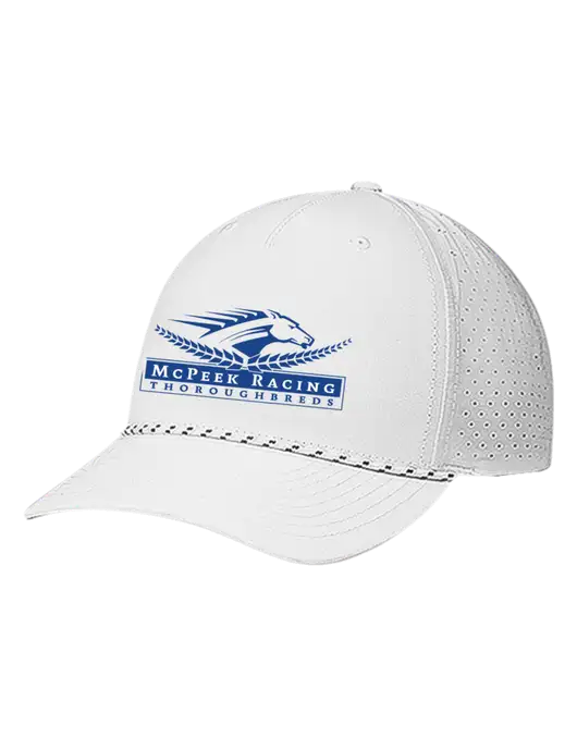 Richardson Laser Perf Performance White/White-Black Rope Cap w/McPeek Racing Logo
