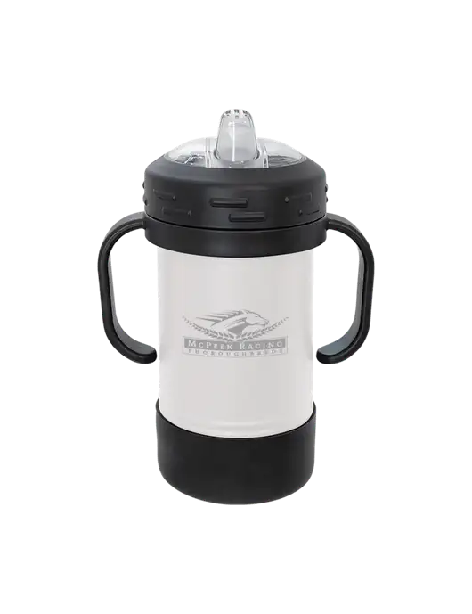 Polar Camel 10 oz Powder Coated White Sippy Cup w/McPeek Racing Logo