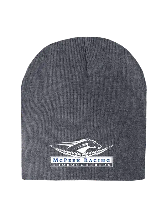 Dark Grey Heather Element Knit Beanie w/McPeek Racing Logo
