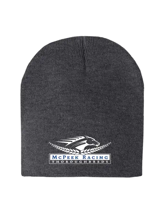 Charcoal Heather Element Knit Beanie w/McPeek Racing Logo