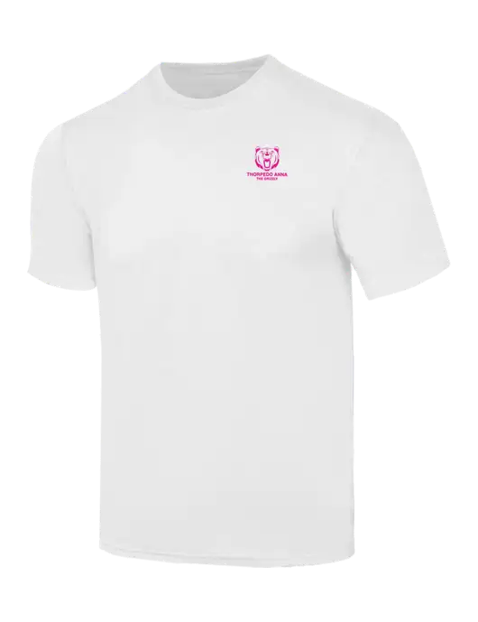 Simply Soft White 4.5oz  Poly/Combed Ring Spun Cotton T-Shirt w/Thorpedo Anna Logo