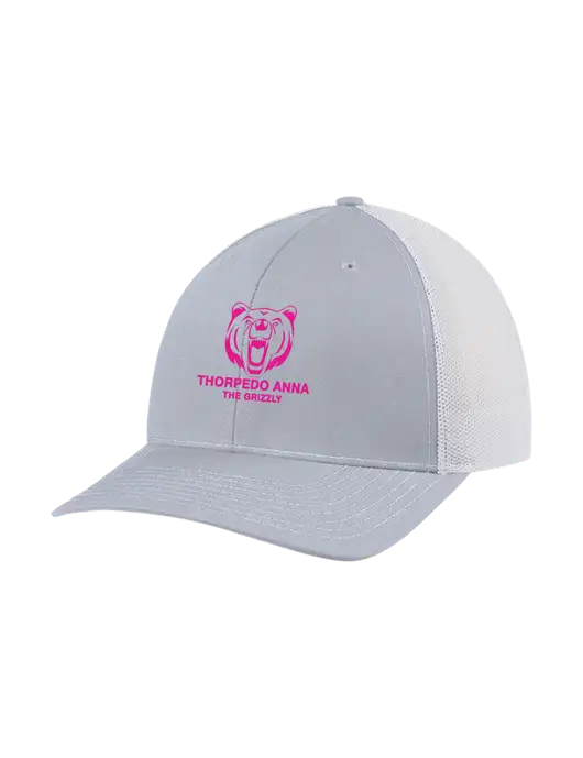 Richardson Adjustable Snapback Original 112 Trucker Cap Light Heather Grey w/White Mesh w/Thorpedo Anna Logo