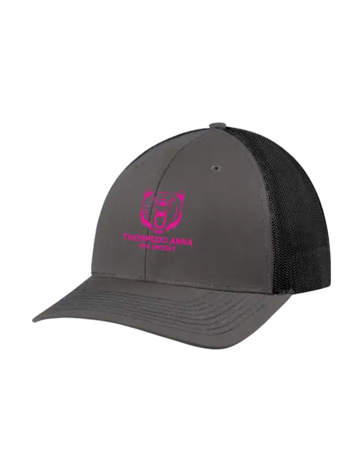 Richardson Adjustable Snapback Original 112 Trucker Cap Dark Grey w/Black Mesh w/Thorpedo Anna Logo