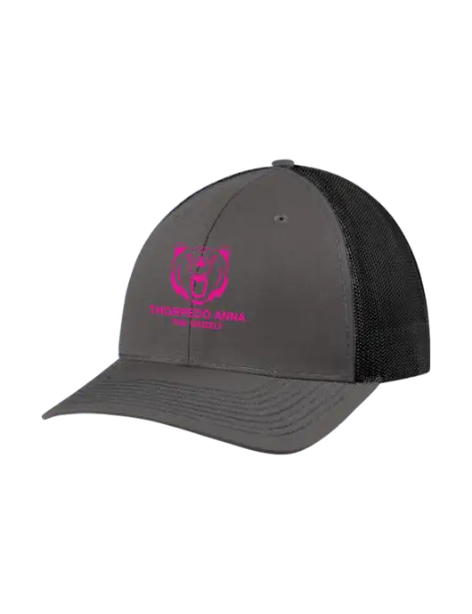 Richardson Adjustable Snapback Original 112 Trucker Cap Dark Grey w/Black Mesh w/Thorpedo Anna Logo