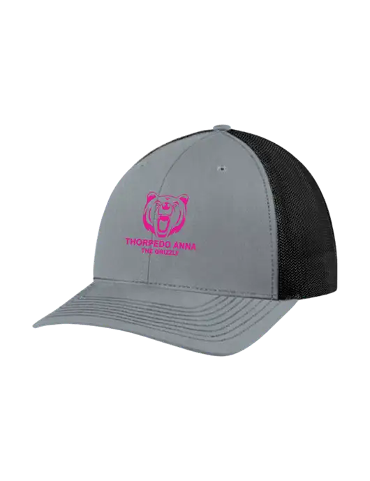 Richardson Adjustable Snapback Original 112 Trucker Cap Heather Grey w/Black Mesh w/Thorpedo Anna Logo