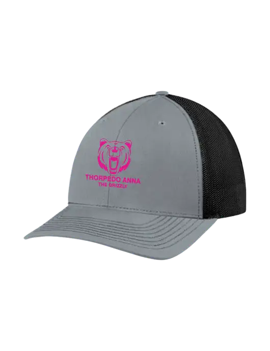 Richardson Adjustable Snapback Original 112 Trucker Cap Heather Grey w/Black Mesh w/Thorpedo Anna Logo