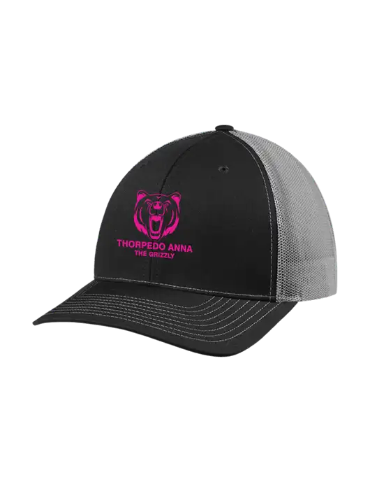 Richardson Adjustable Snapback Original 112 Trucker Cap Black w/Charcoal Mesh w/Thorpedo Anna Logo